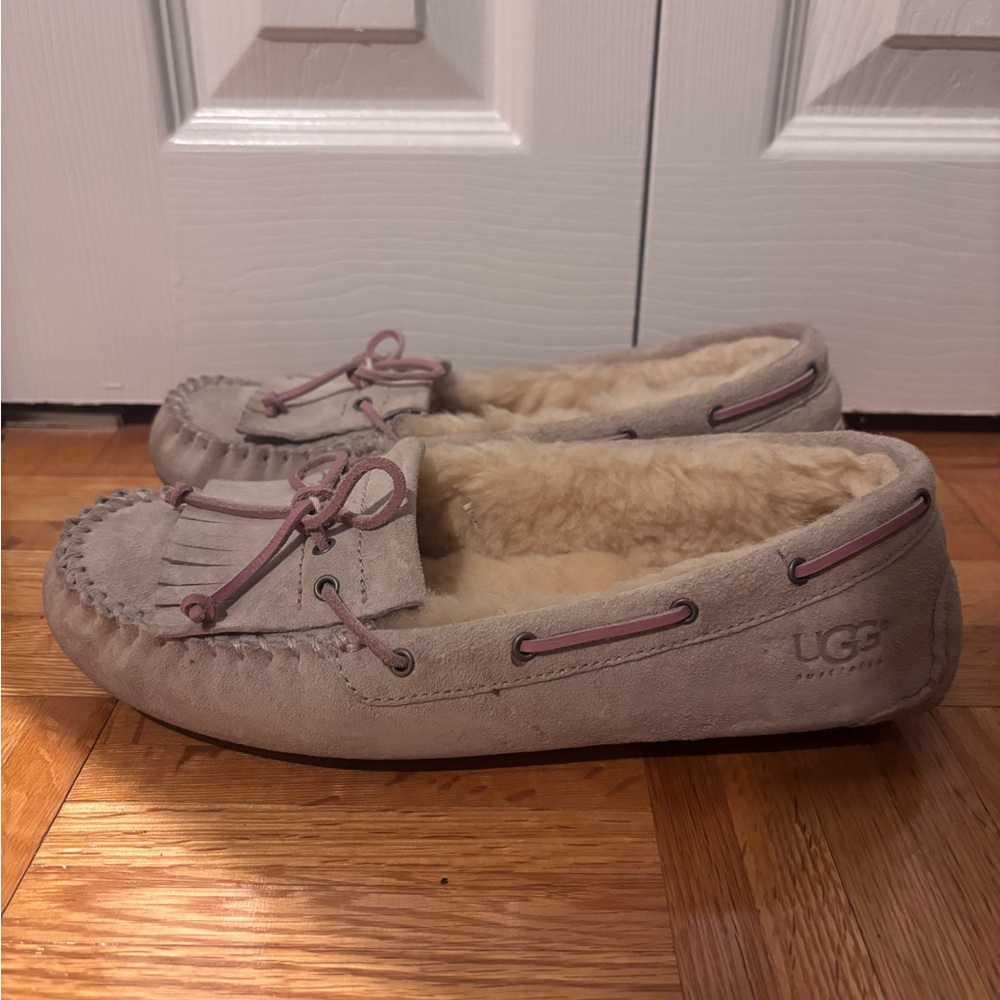 UGG Moccasin Slippers - Pink and Tan